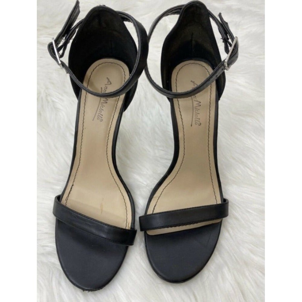Anne Michelle Size 8 Black Classic Strappy Heel Sandal - Picture 2 of 12
